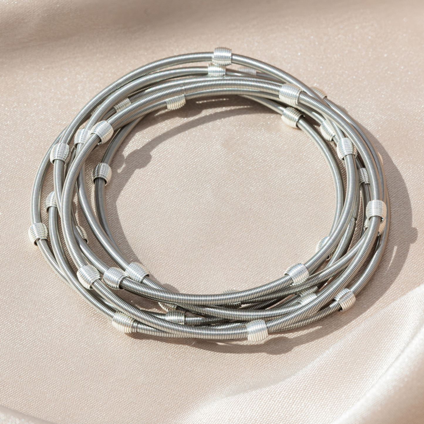 Stainles Steel with Silver Beaded DIA