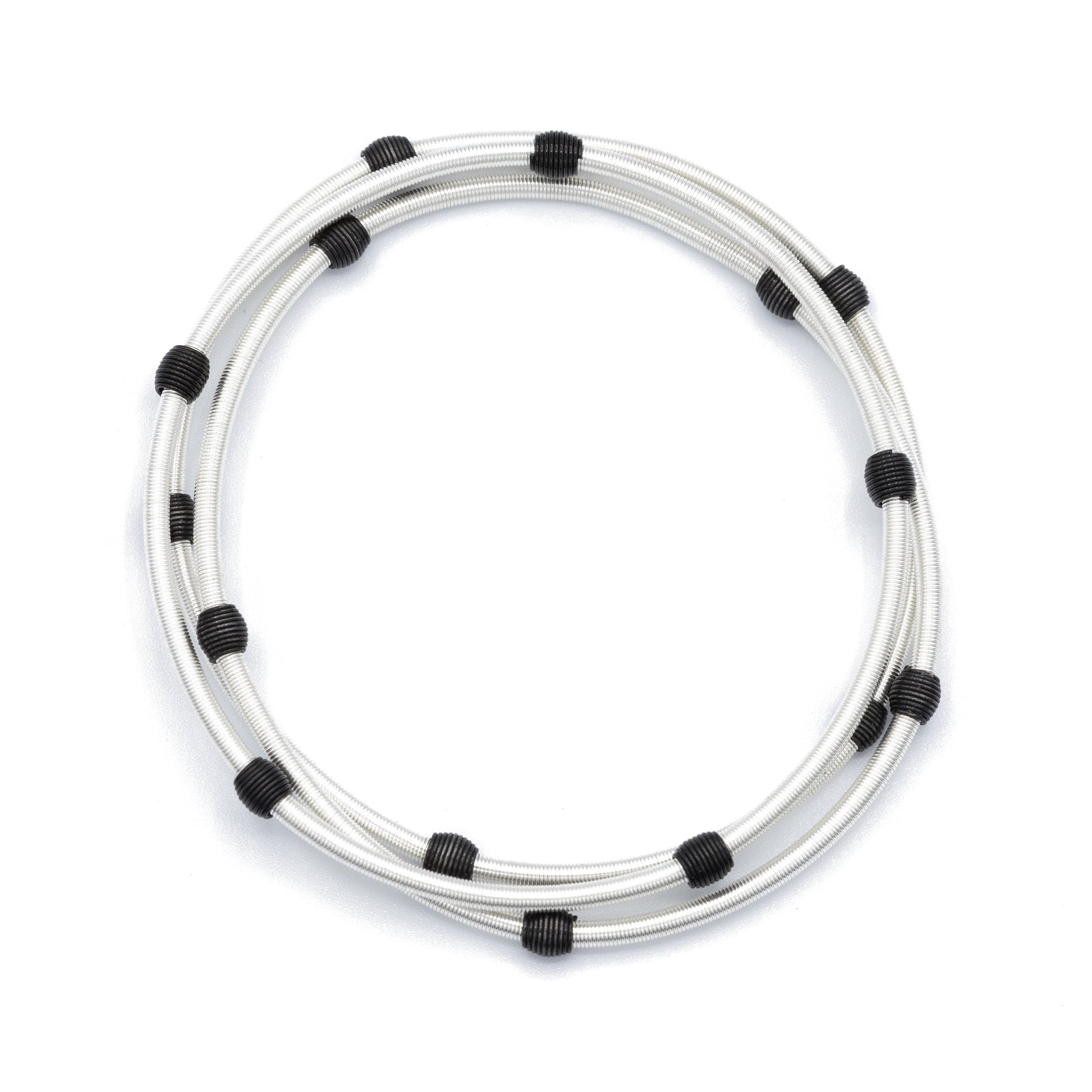 Sterling DIA with Matte Black Beads