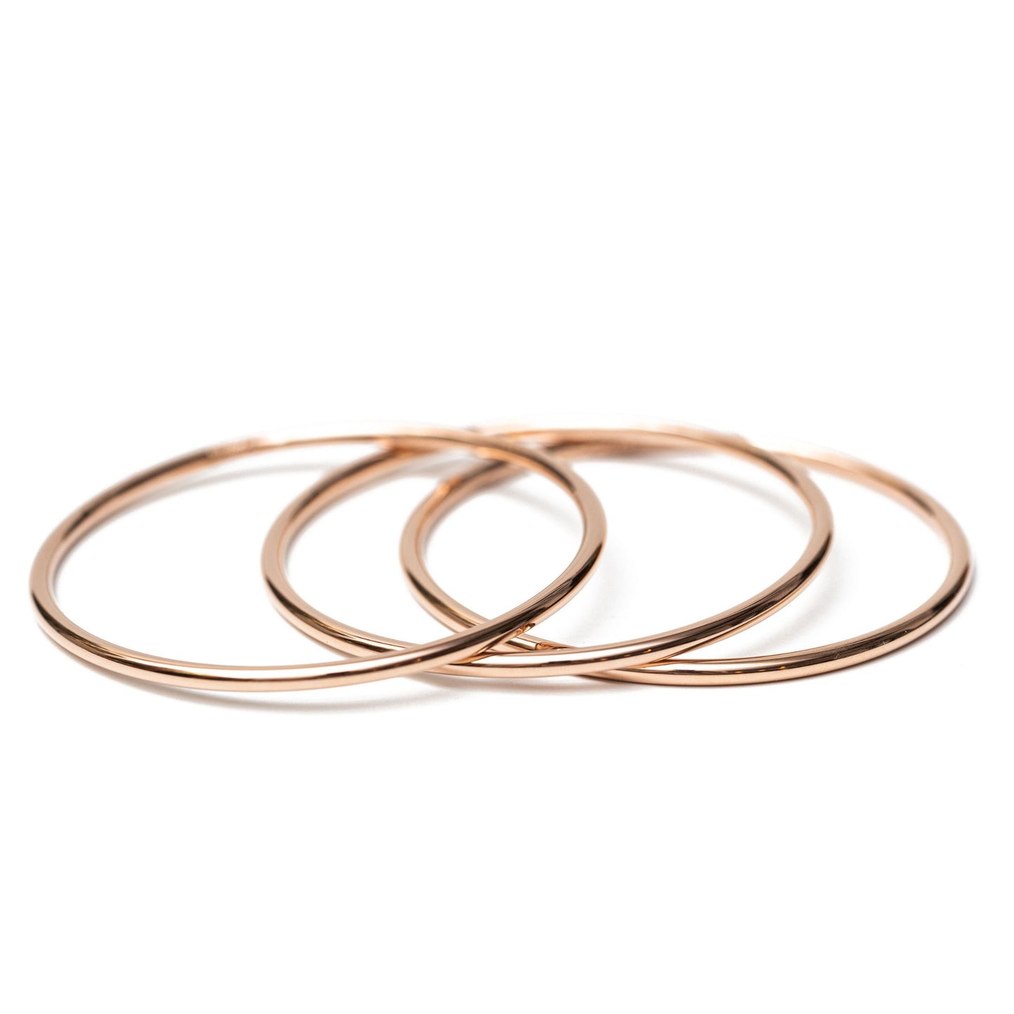 Three Rose Gold Luxe Bangles