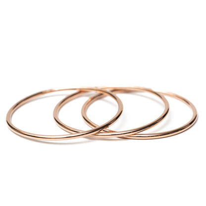 Three Rose Gold Luxe Bangles