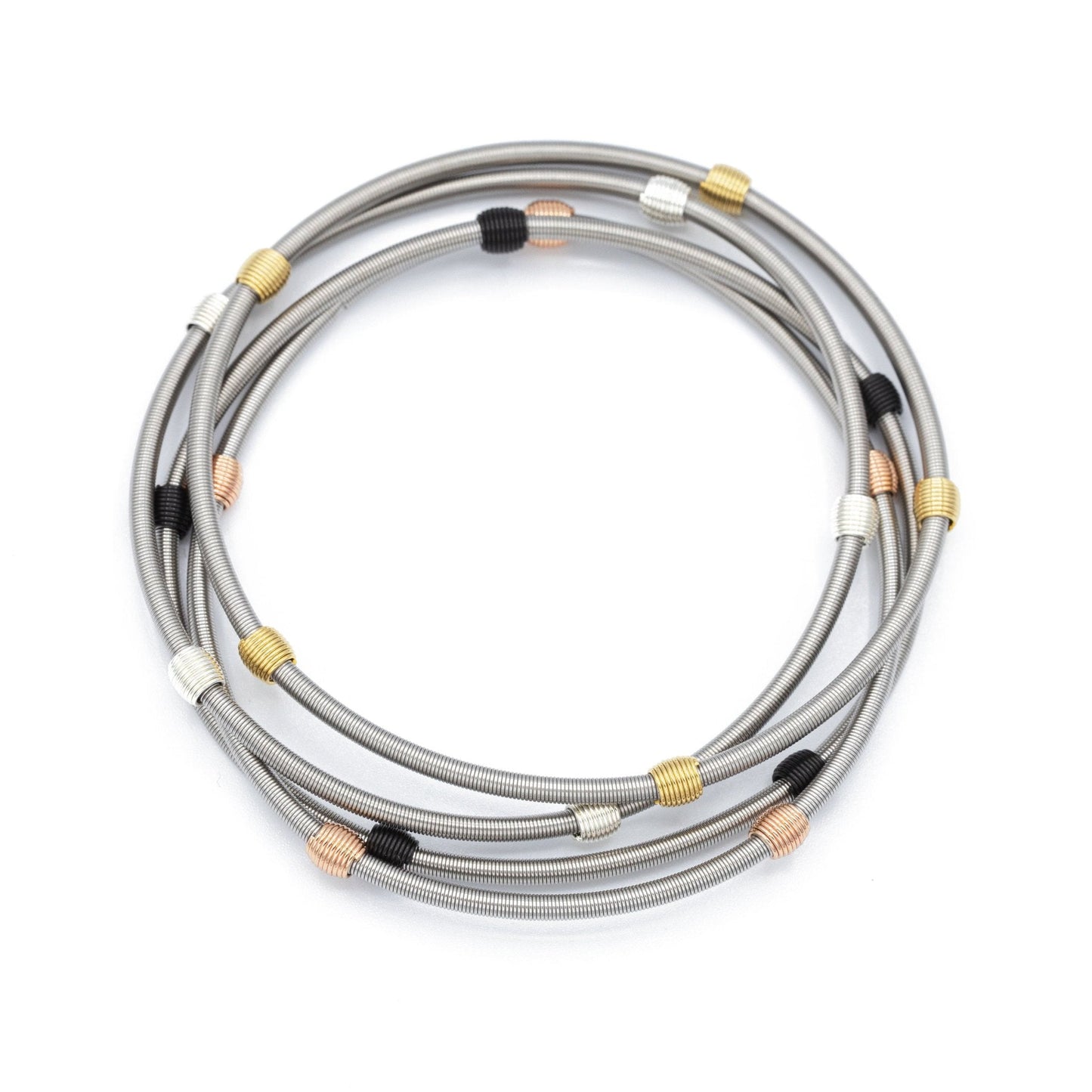 Beaded DIA Bracelets — Silver or Stainless Steel Base - Emerson & Oliver - Dia Metallics