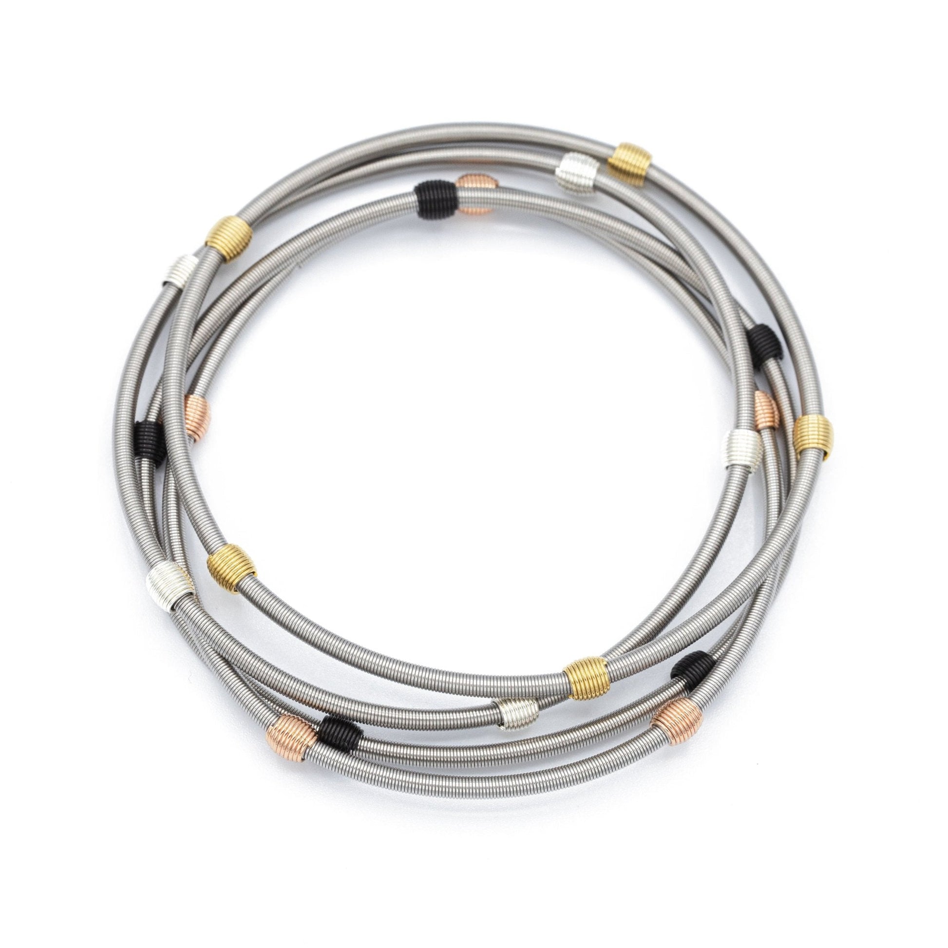 Beaded DIA Bracelets — Silver or Stainless Steel Base - Emerson & Oliver - Dia Metallics