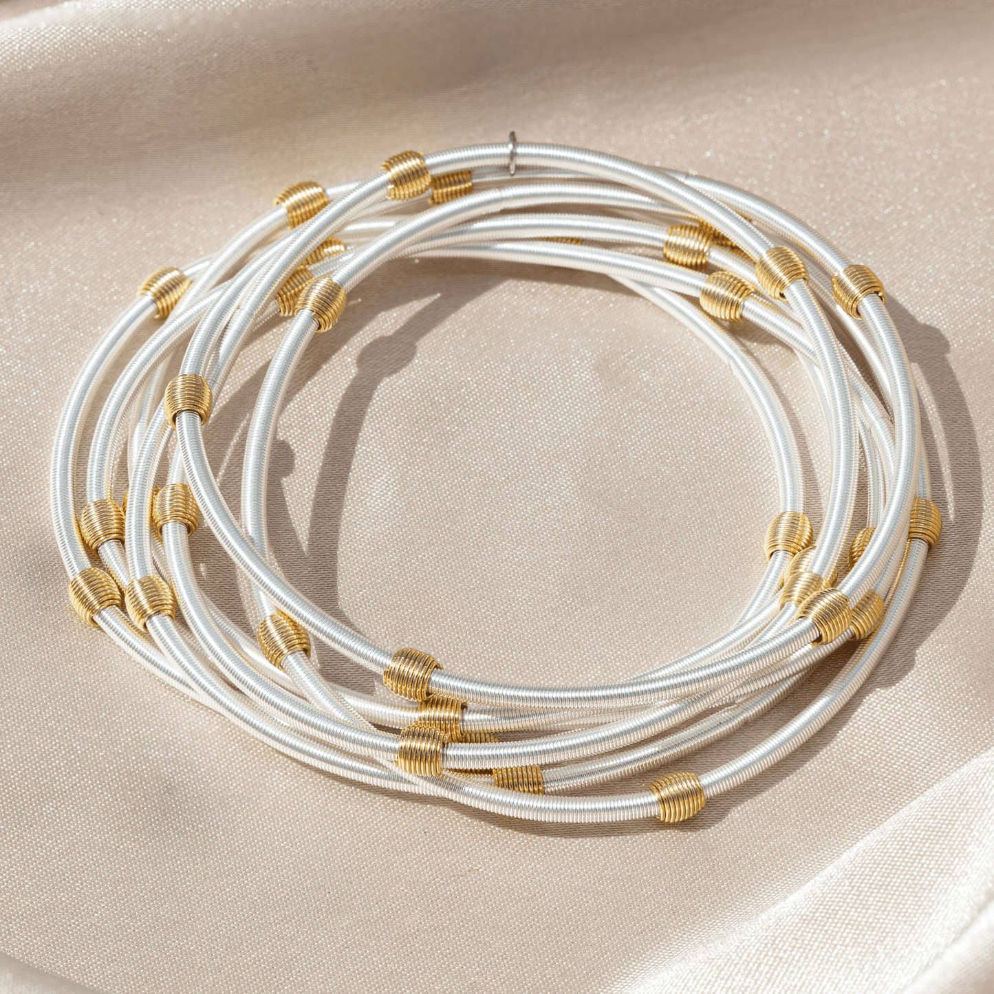 Beaded DIA Bracelets — Silver or Stainless Steel Base - Emerson & Oliver - Dia Metallics