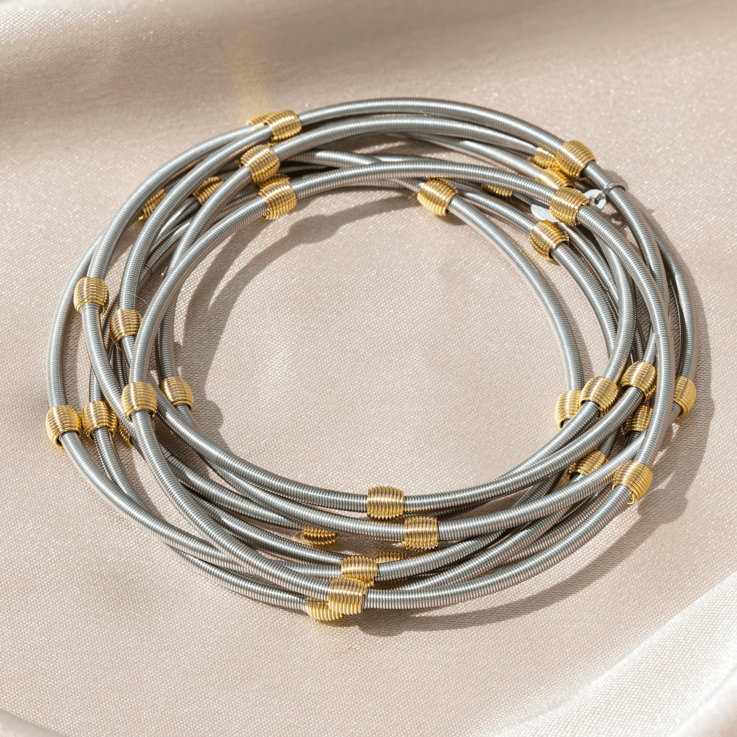 Beaded DIA Bracelets — Silver or Stainless Steel Base - Emerson & Oliver - Dia Metallics