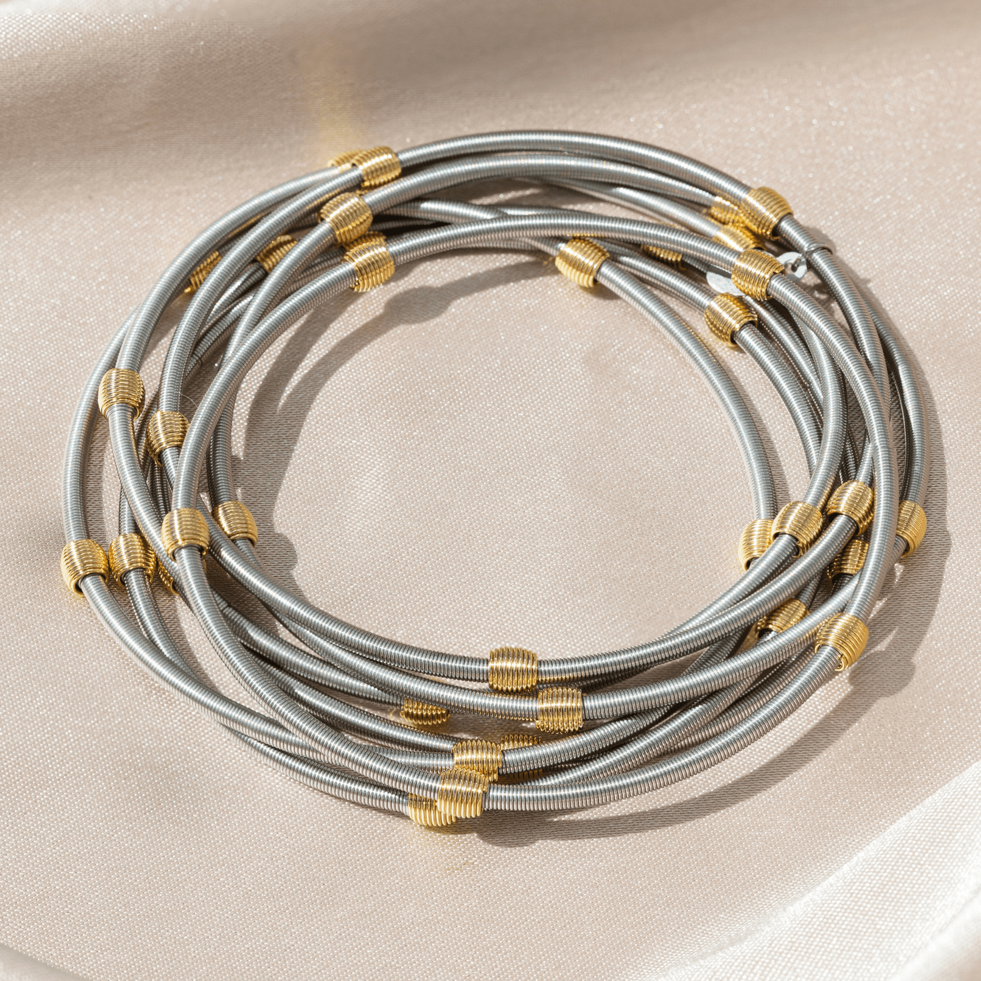 Beaded DIA Bracelets — Silver or Stainless Steel Base - Emerson & Oliver - Dia Metallics