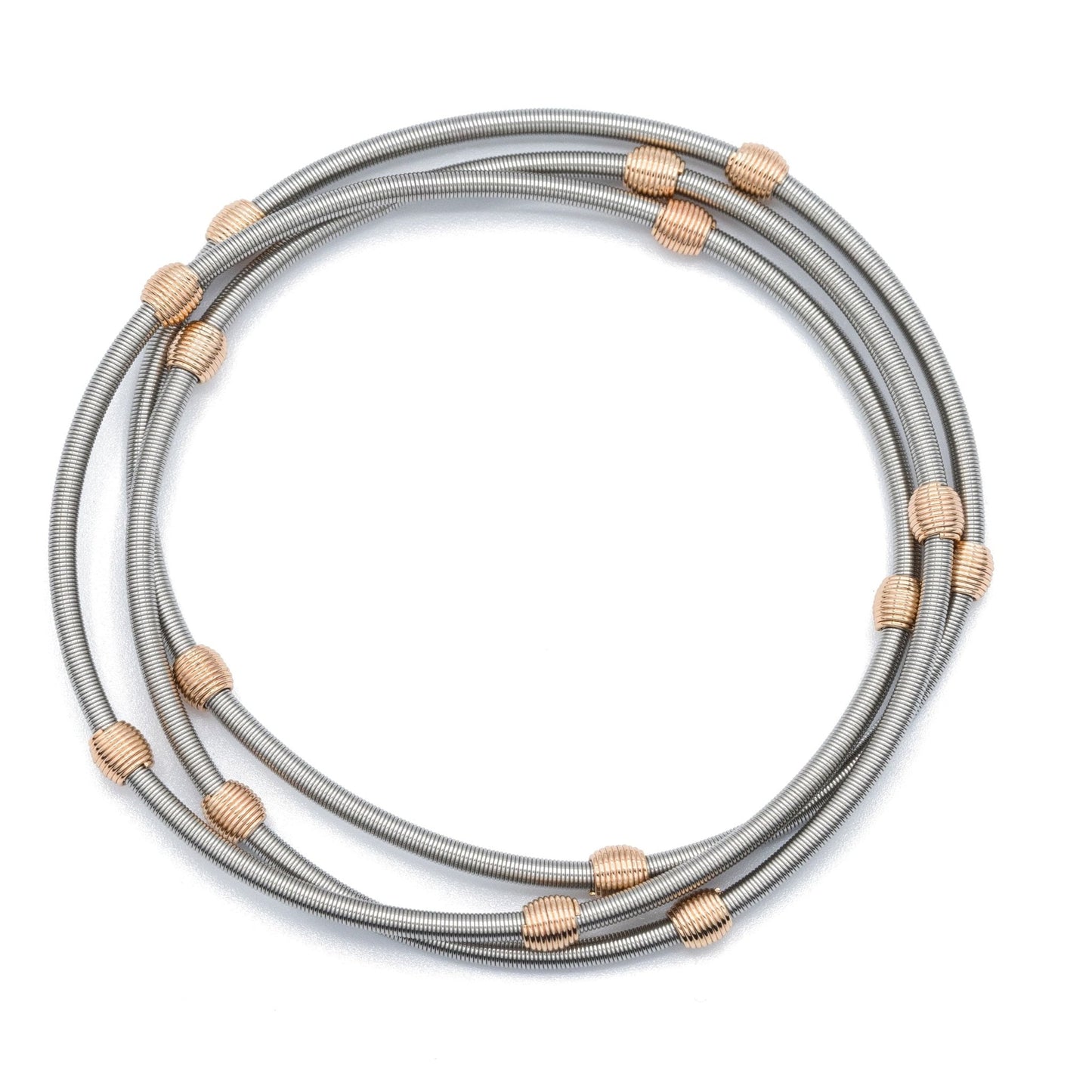 Beaded DIA Bracelets — Silver or Stainless Steel Base - Emerson & Oliver - Dia Metallics
