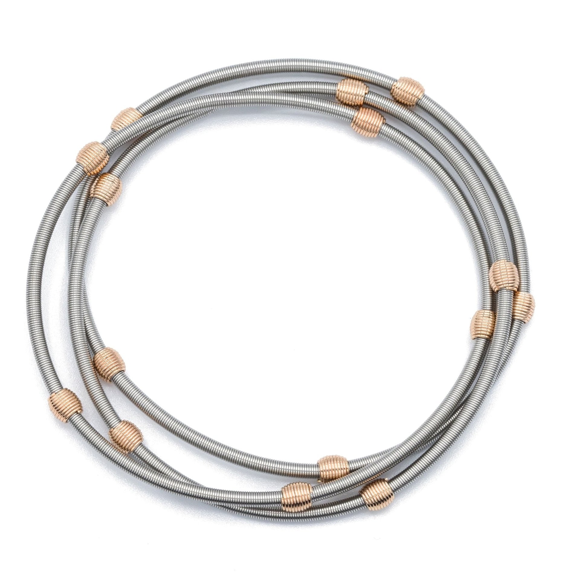 Beaded DIA Bracelets — Silver or Stainless Steel Base - Emerson & Oliver - Dia Metallics