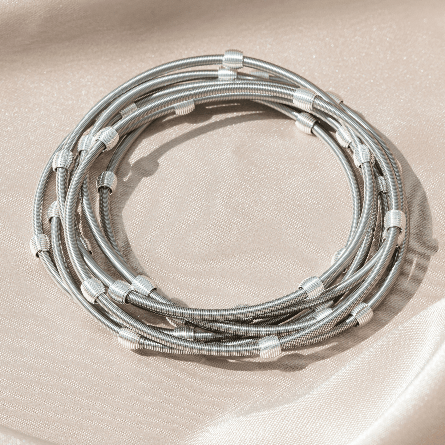 Beaded DIA Bracelets — Silver or Stainless Steel Base - Emerson & Oliver - Dia Metallics