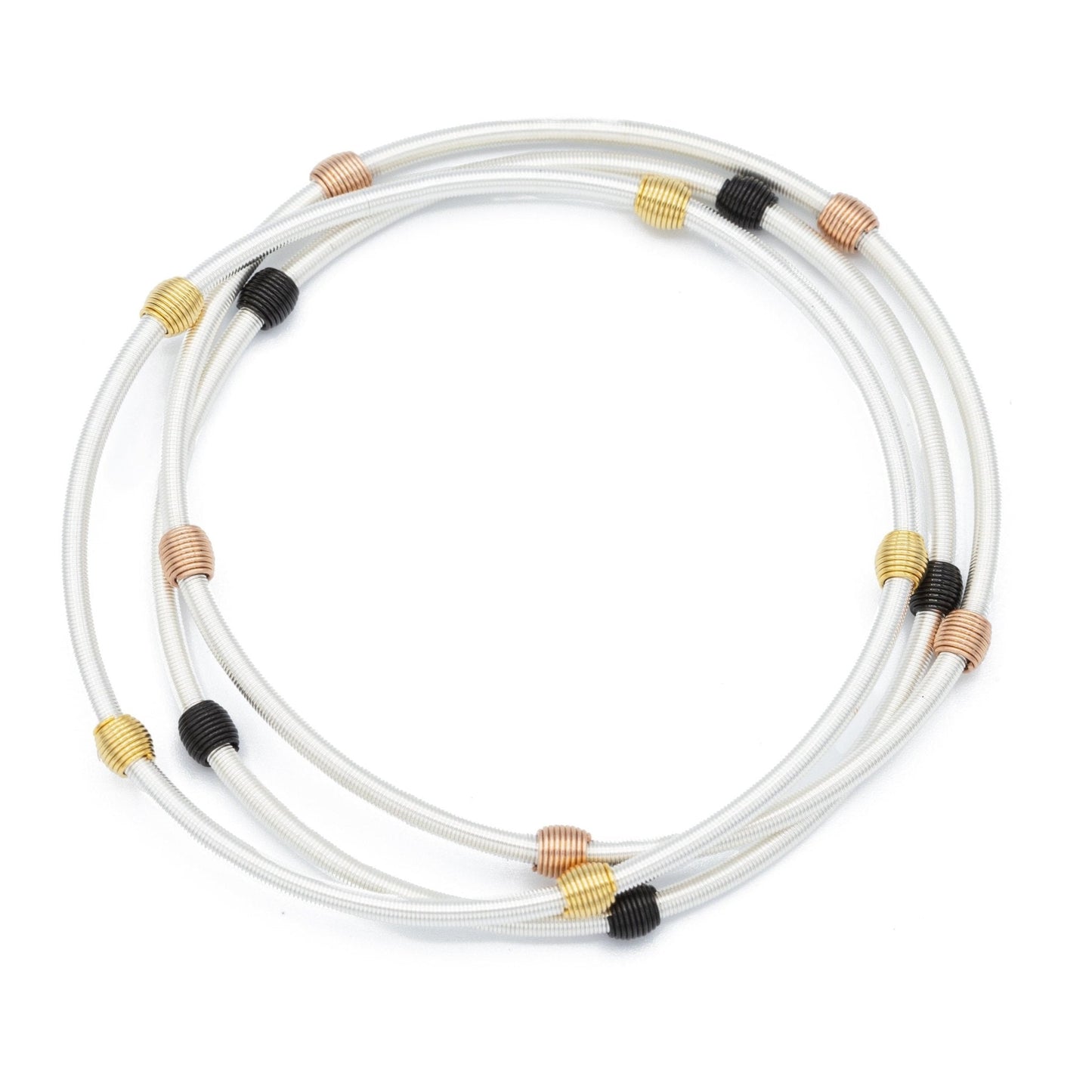 Beaded DIA Bracelets — Silver or Stainless Steel Base - Emerson & Oliver - Dia Metallics