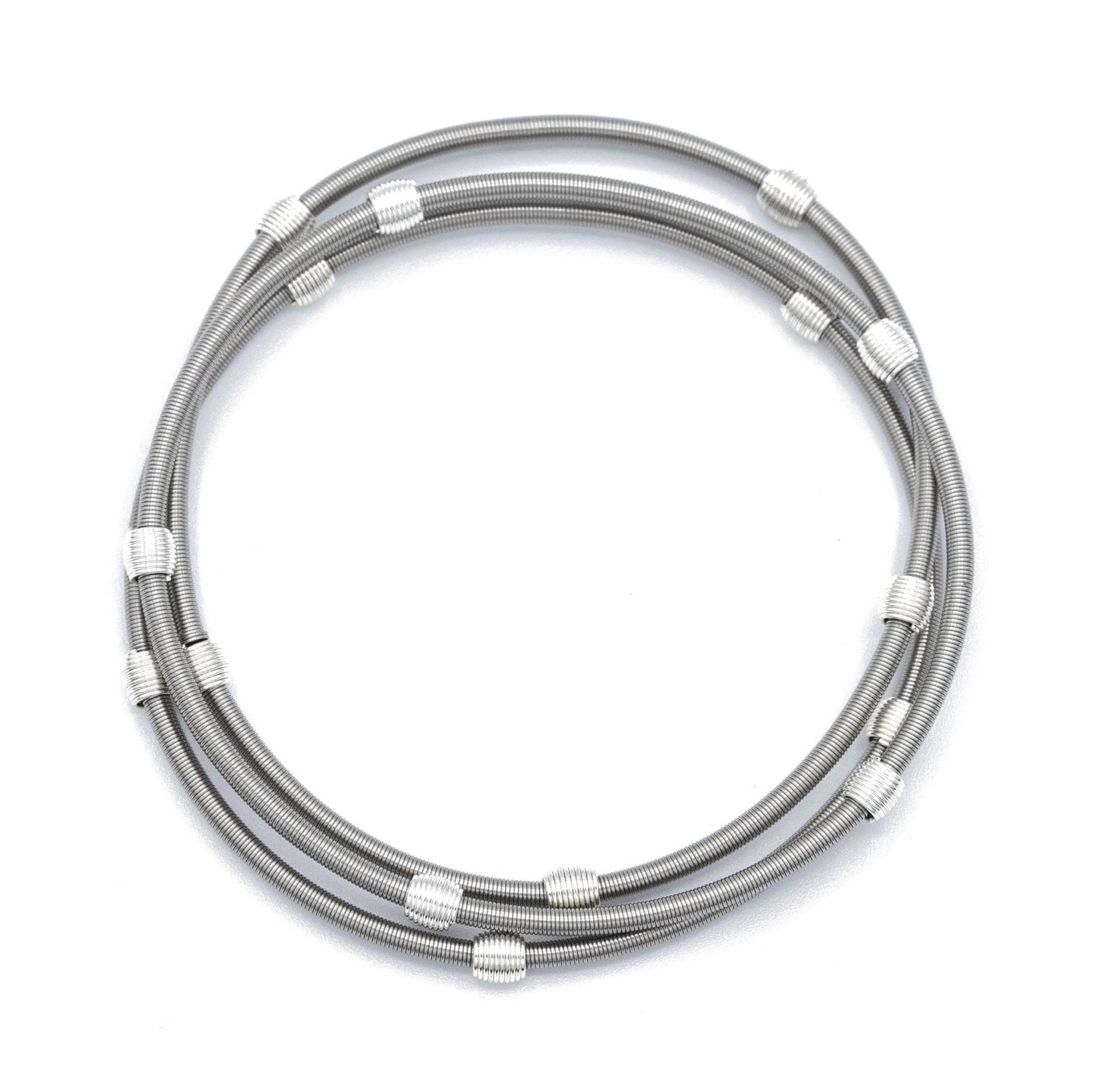 Beaded DIA Bracelets — Silver or Stainless Steel Base - Emerson & Oliver - Dia Metallics