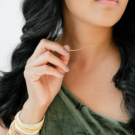 Delicate Gold Bar Necklace - Emerson & Oliver - Necklace