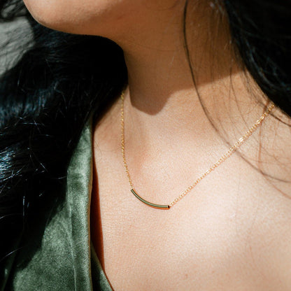 Delicate Gold Bar Necklace - Emerson & Oliver - Necklace