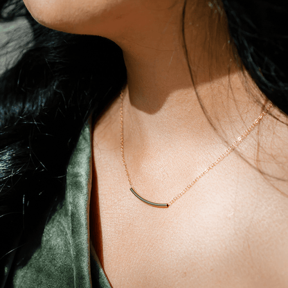 Delicate Gold Bar Necklace - Emerson & Oliver - Necklace