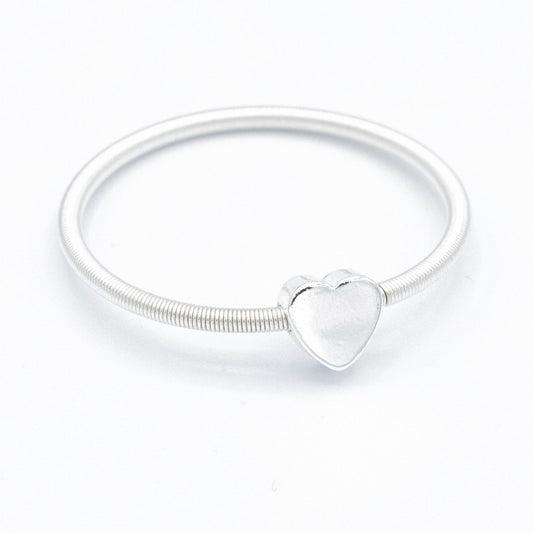 DIA White Gold Heart Charm Ring - Emerson & Oliver - Dia Rings