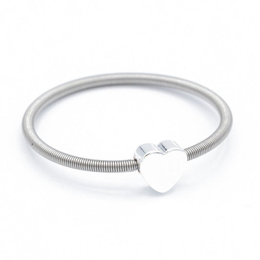 DIA White Gold Heart Charm Ring - Emerson & Oliver - Dia Rings