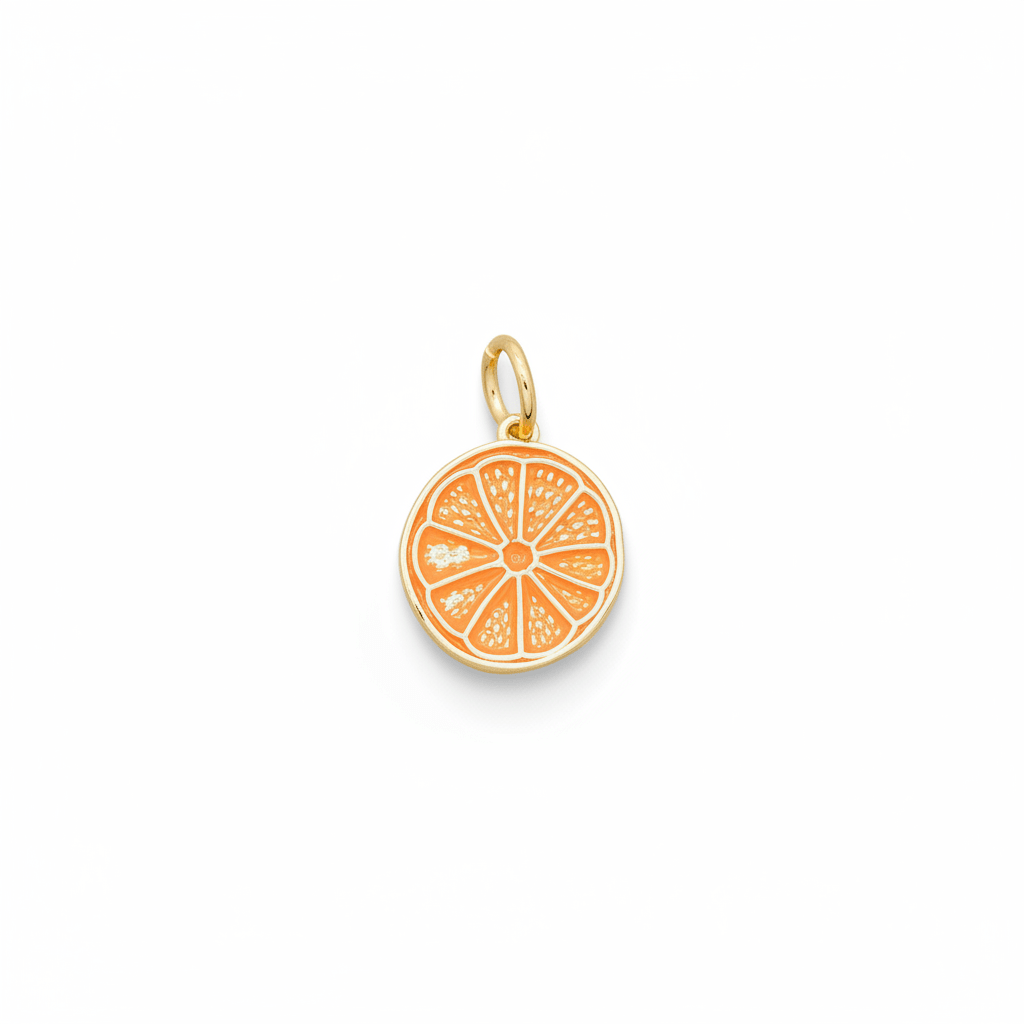 Enamel Orange Fruit Slice Charm - Emerson & Oliver - Necklace Charm