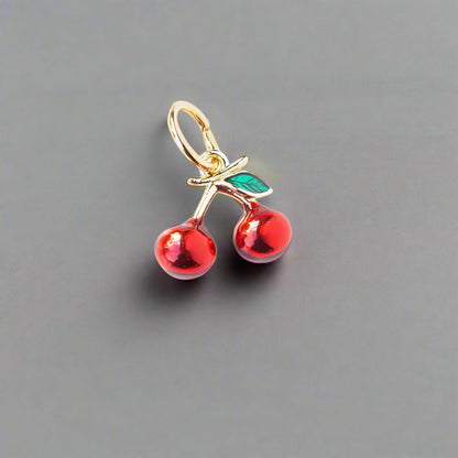 Enamel Cherry Charm - Emerson & Oliver - Necklace Charms