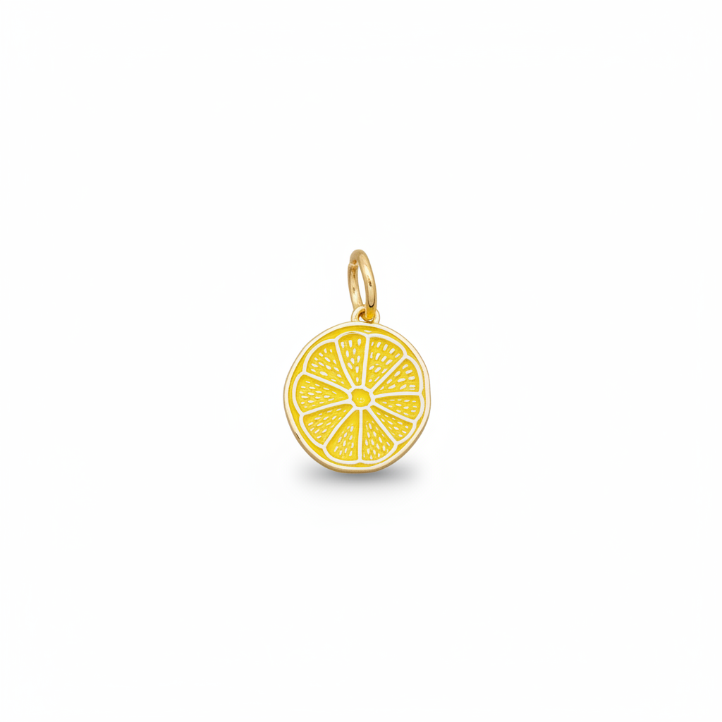 Enamel lemon Fruit Slice Charm - Emerson & Oliver - Necklace Charm
