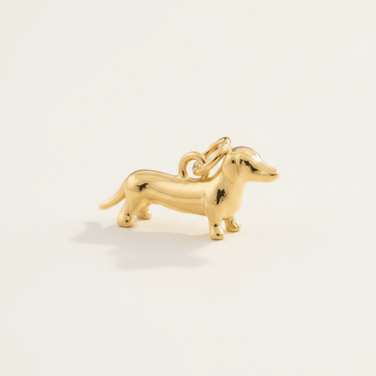 Gold Dachshund Dog Charm Pendant - Emerson & Oliver - Charm Pendant