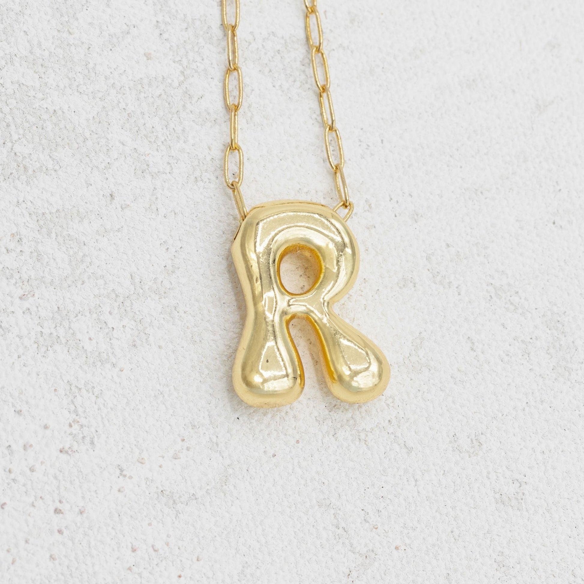 Gold Filled Chain Bubble Letter Necklace - Emerson & Oliver - Necklace