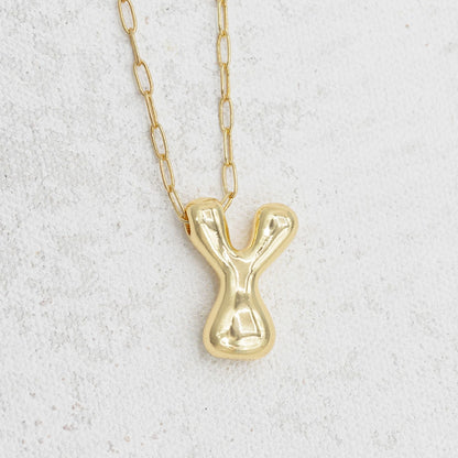 Gold Filled Chain Bubble Letter Necklace - Emerson & Oliver - Necklace