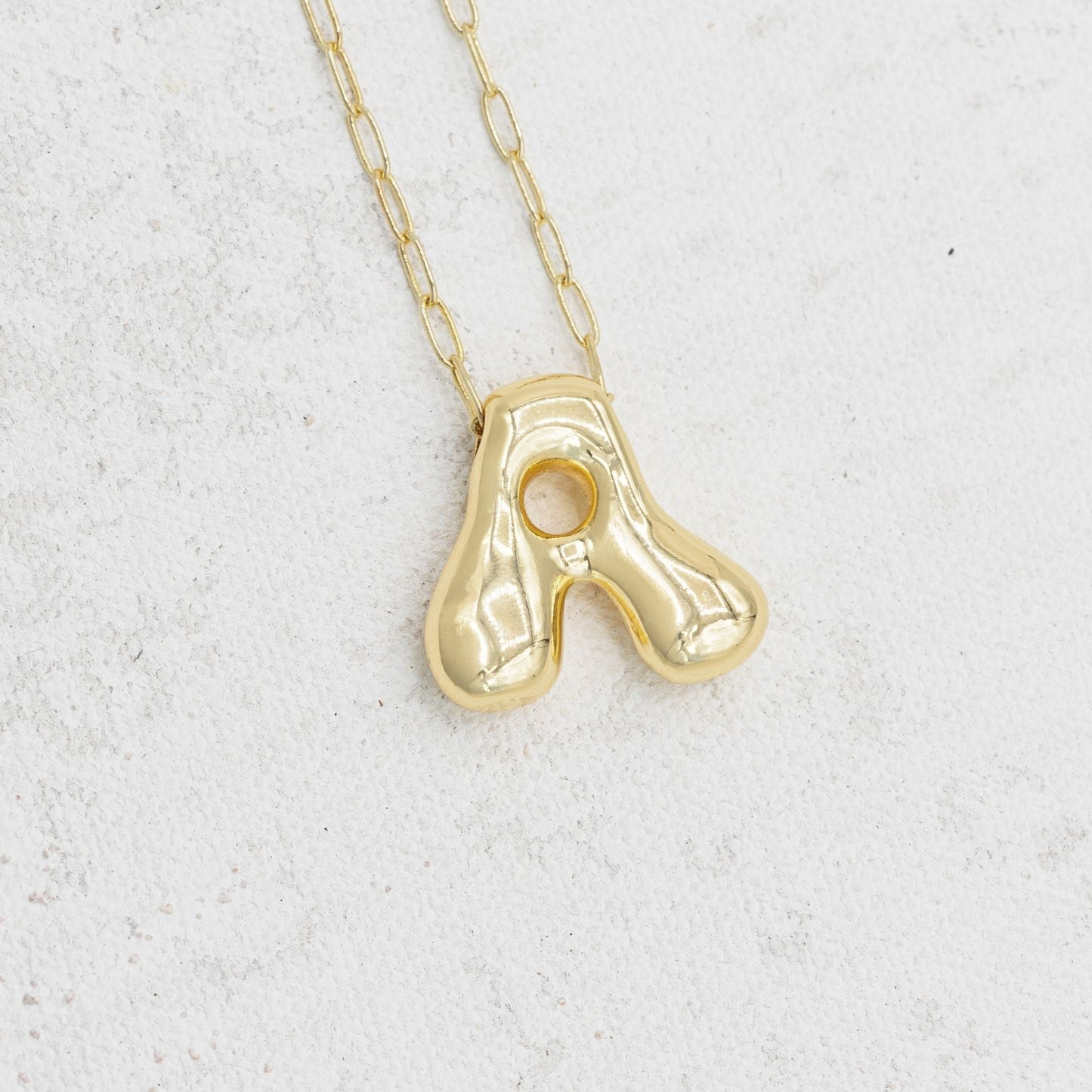Gold Filled Chain Bubble Letter Necklace - Emerson & Oliver - Necklace