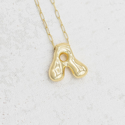 Gold Filled Chain Bubble Letter Necklace - Emerson & Oliver - Necklace