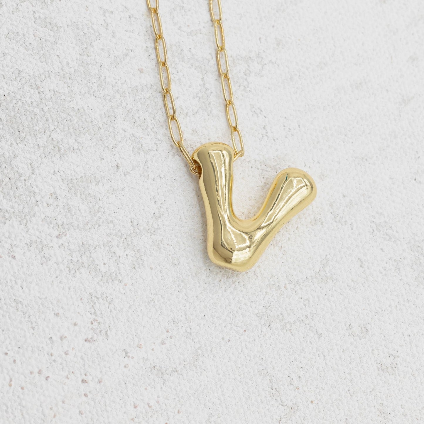 Gold Filled Chain Bubble Letter Necklace - Emerson & Oliver - Necklace