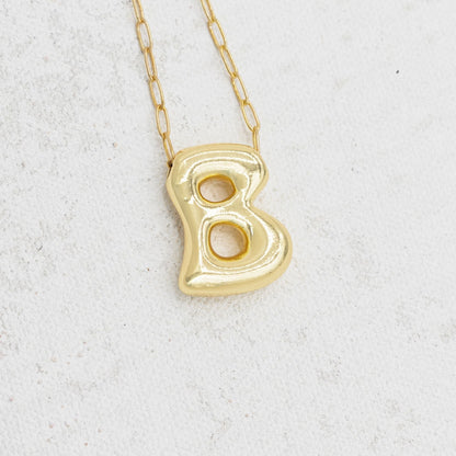 Gold Filled Chain Bubble Letter Necklace - Emerson & Oliver - Necklace