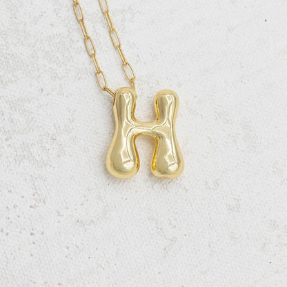 Gold Filled Chain Bubble Letter Necklace - Emerson & Oliver - Necklace