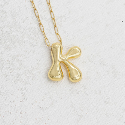 Gold Filled Chain Bubble Letter Necklace - Emerson & Oliver - Necklace