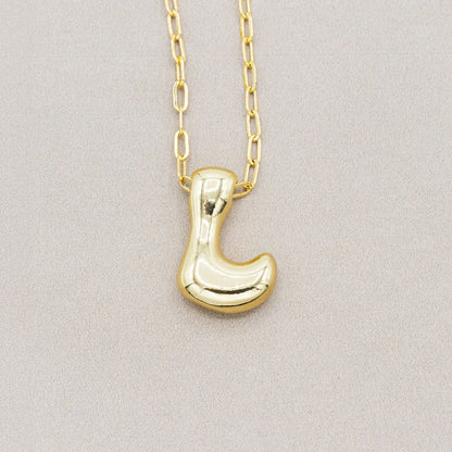 Gold Filled Chain Bubble Letter Necklace - Emerson & Oliver - Necklace