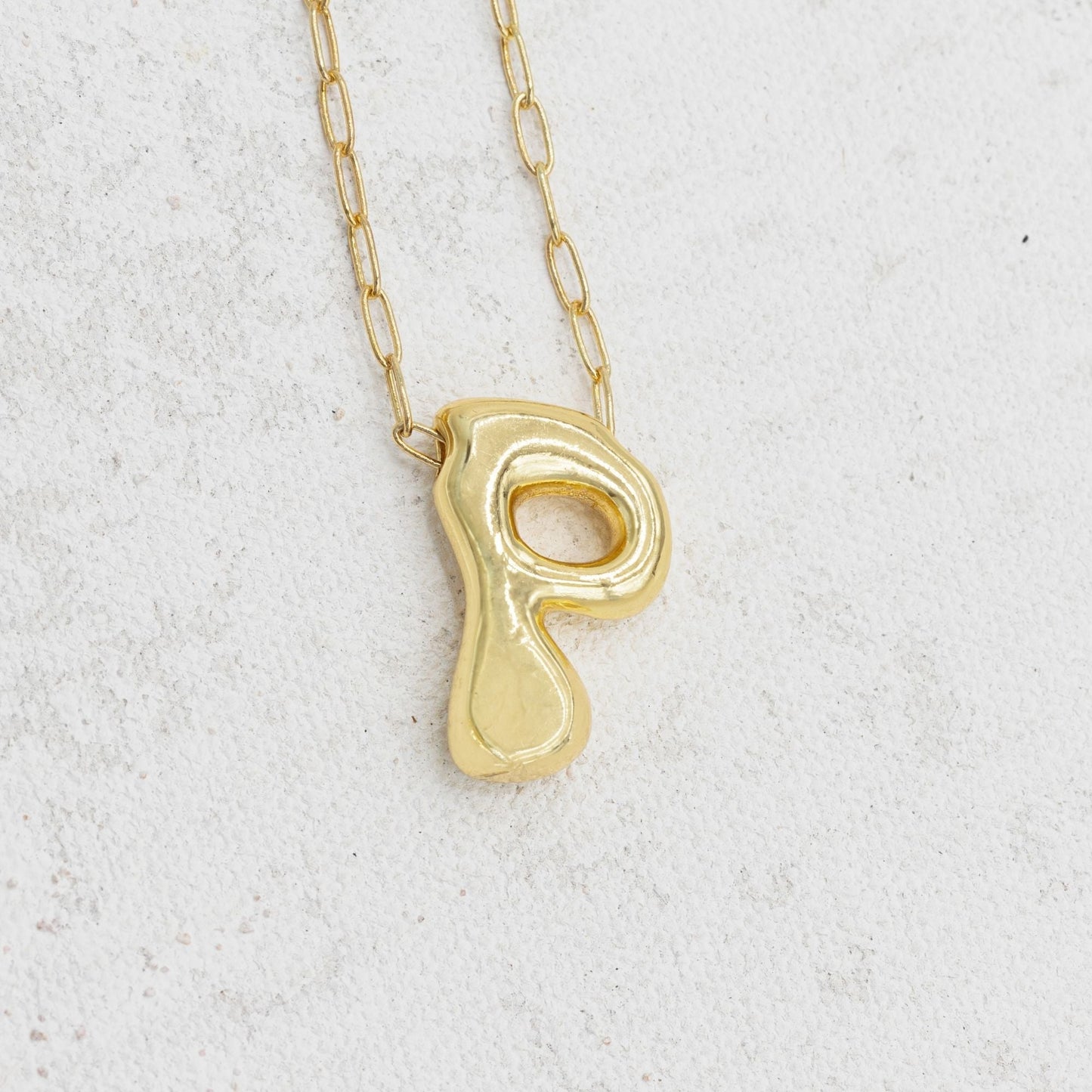 Gold Filled Chain Bubble Letter Necklace - Emerson & Oliver - Necklace
