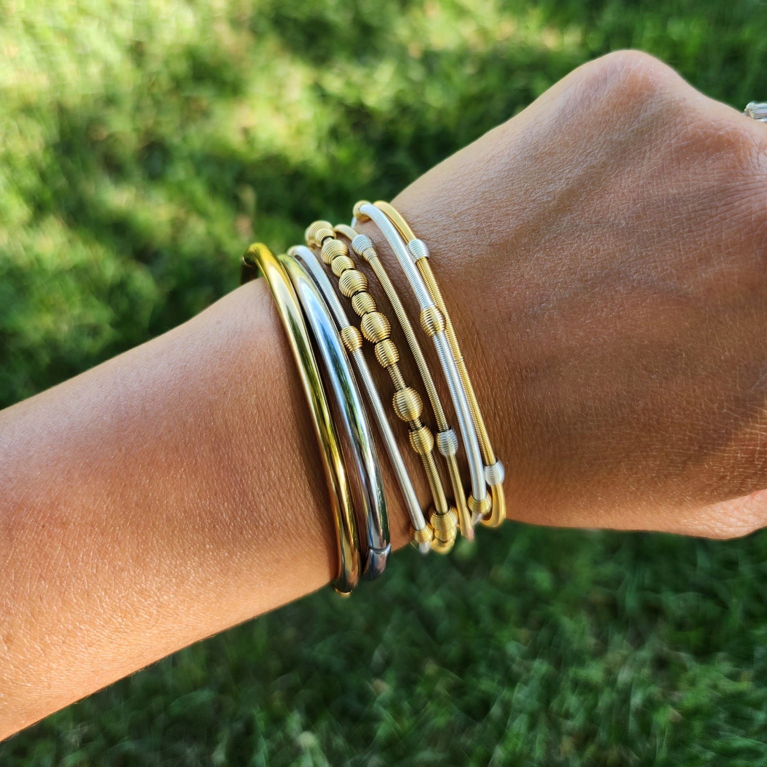 Gold Hinged Bangle Bracelet - Emerson & Oliver - 