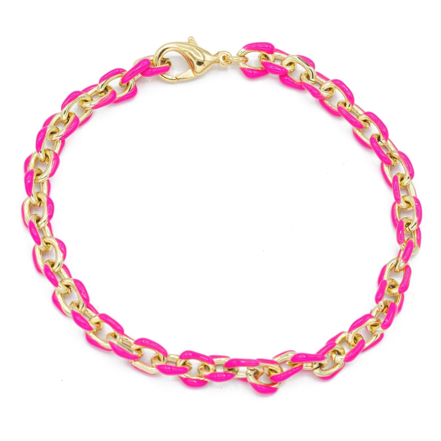 Mini Gold Enamel Chain Bracelet - Emerson & Oliver - Bracelets