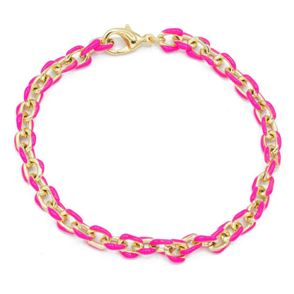 Mini Gold Enamel Chain Bracelet - Emerson & Oliver - Bracelets