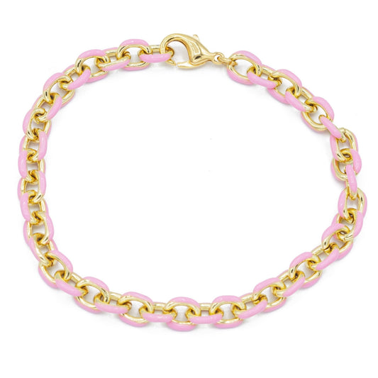 Mini Gold Enamel Chain Bracelet - Emerson & Oliver - Bracelets