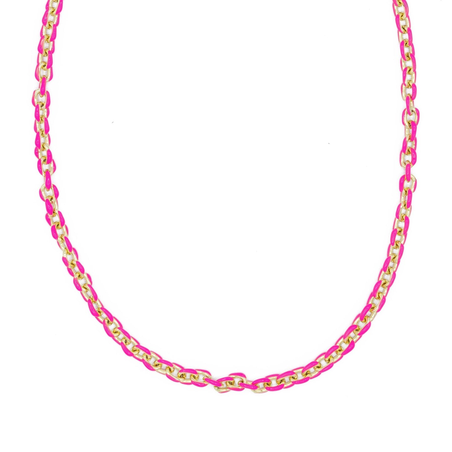 Mini Gold Enamel Chain Necklace - Emerson & Oliver - Necklace