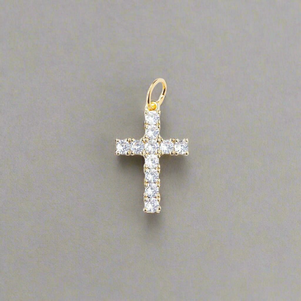 Pave Cross Charm - Emerson & Oliver - Necklace