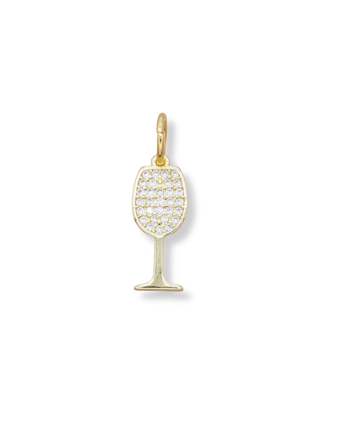 Pave wine glass gold Charm - Emerson & Oliver - Necklace