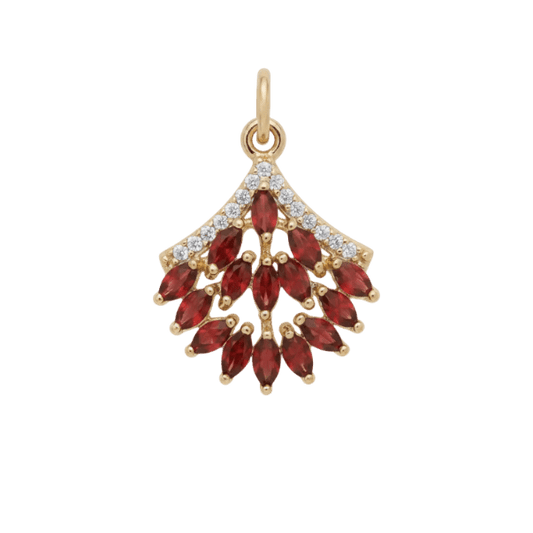 Red Crystal Fan Charm - Emerson & Oliver - Charm