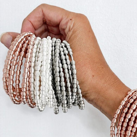 Rose Gold ALL Beaded DIA Bracelets - Emerson & Oliver - Dia Metallics