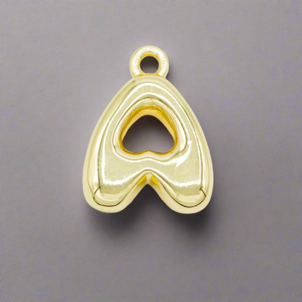 Small Gold Bubble Letter Necklace - Emerson & Oliver - Necklace Charms