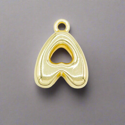 Small Gold Bubble Letter Necklace - Emerson & Oliver - Necklace Charms