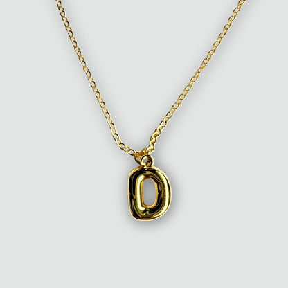 Small Gold Bubble Letter Necklace - Emerson & Oliver - Necklace Charms
