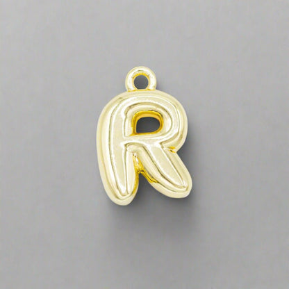 Small Gold Bubble Letter Necklace - Emerson & Oliver - Necklace Charms