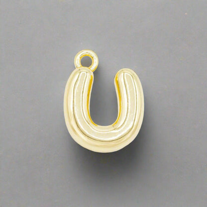 Small Gold Bubble Letter Necklace - Emerson & Oliver - Necklace Charms