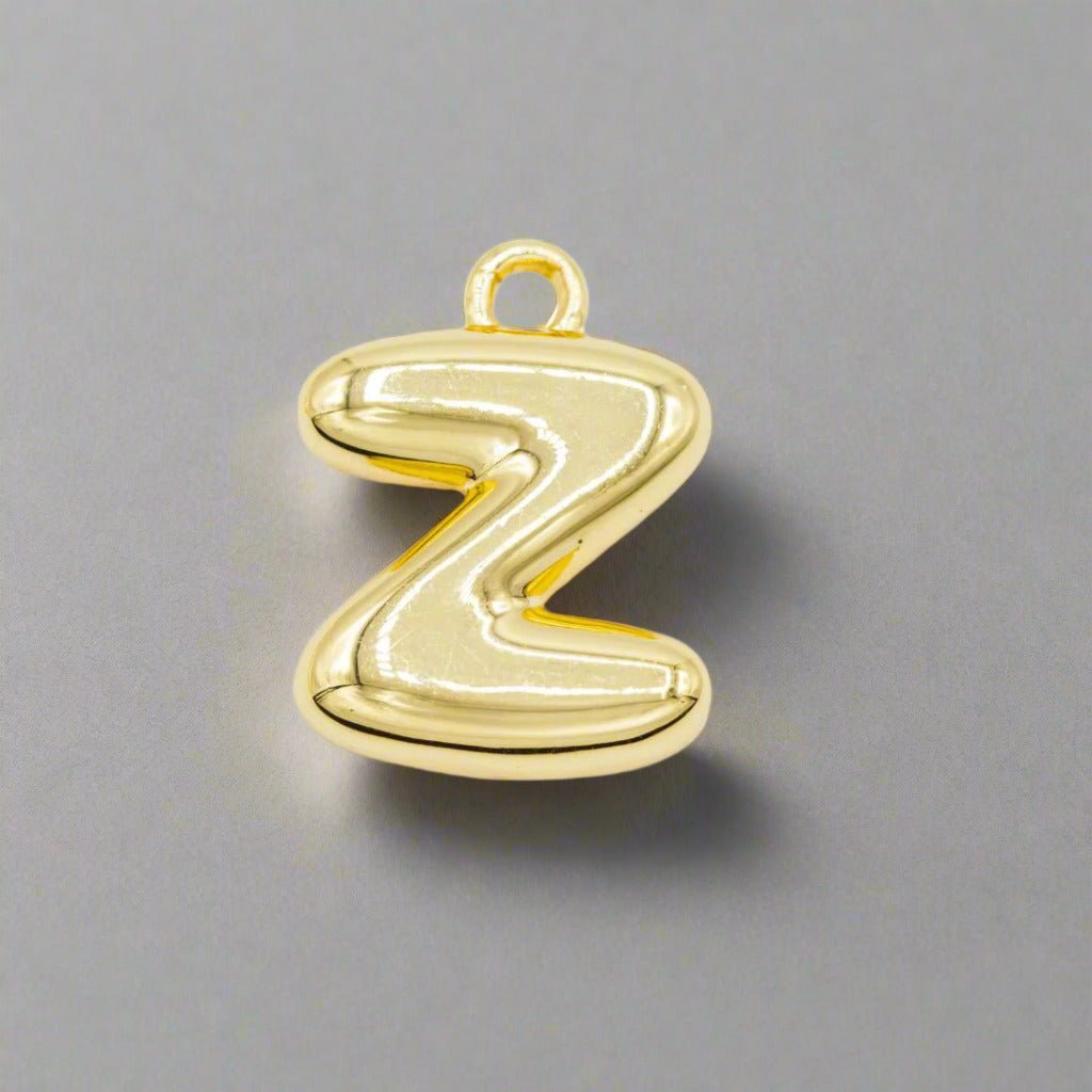 Small Gold Bubble Letter Necklace - Emerson & Oliver - Necklace Charms
