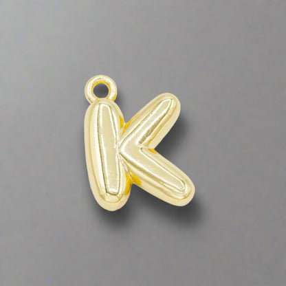 Small Gold Bubble Letter Necklace - Emerson & Oliver - Necklace Charms