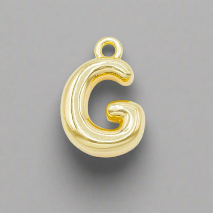 Small Gold Bubble Letter Necklace - Emerson & Oliver - Necklace Charms